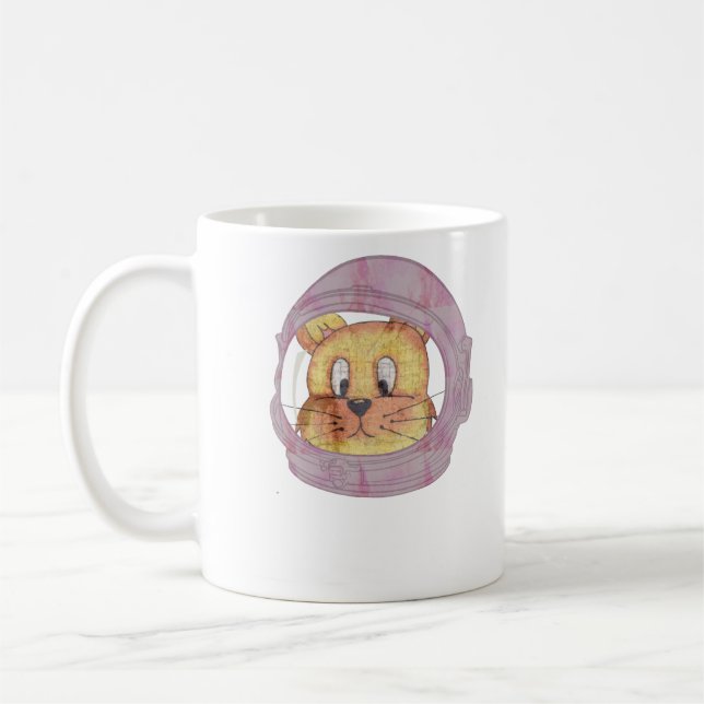 Astronaut Cat Mamma Tee, Cosmic Kattdjur Cat Rolig Kaffemugg (Vänster)