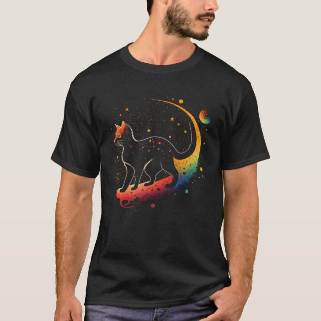 Astronaut Cat or  Galaxy Cat on Space Cat T Shirt (Framsida)