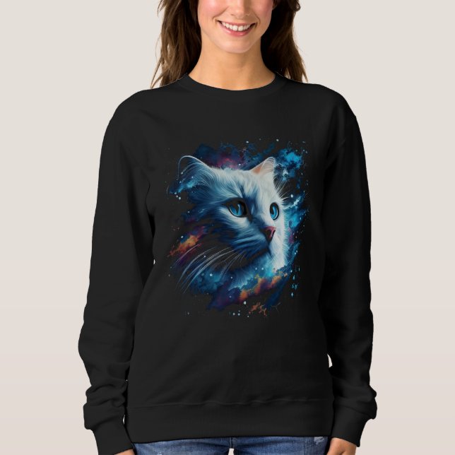 Astronaut Cat or  Space Cat on Galaxy Cat T Shirt (Framsida)