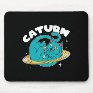 Astronaut Cat Planet Saturn Caturn Astronomy Älska Musmatta