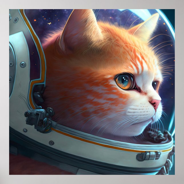 Astronaut Cat Poster (Framsidan)