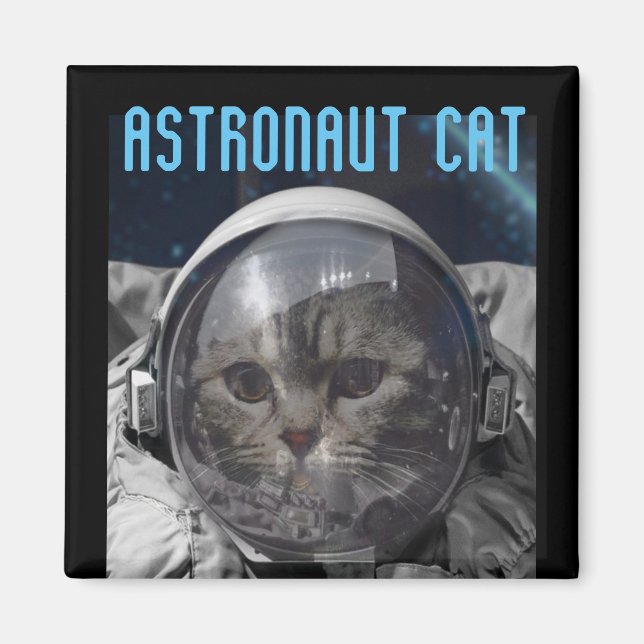 ASTRONAUT CAT RYMDMAGNETS MAGNET (Framsidan)