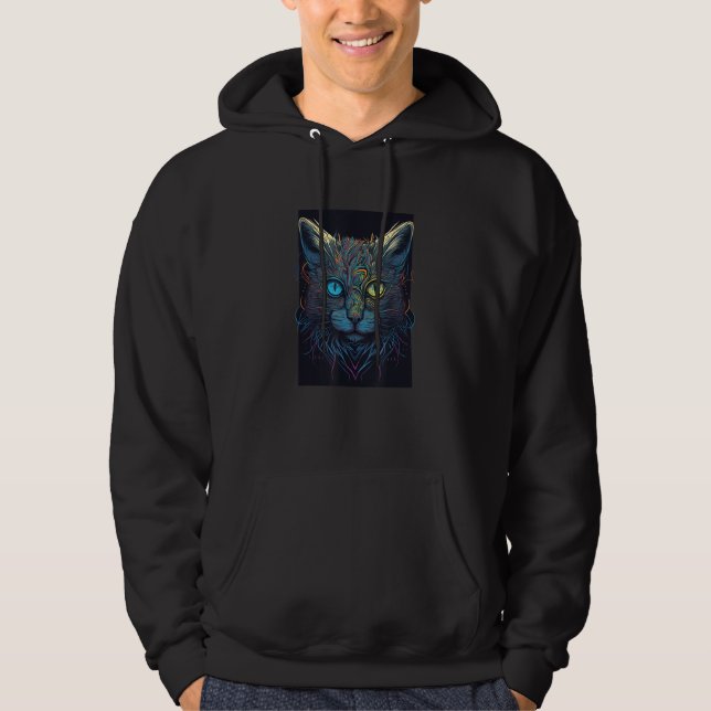 Astronaut Cat Space Cat Galaxy Kitten 2 Hoodie (Framsida)