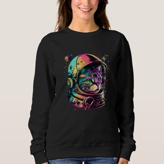 Astronaut Cat Space Cat Galaxy Kitten T Shirt (Framsida)