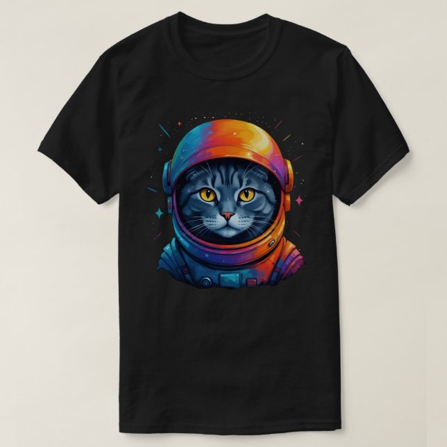 Astronaut Cat Space Funny Cat Lover T Shirt (Design framsida)