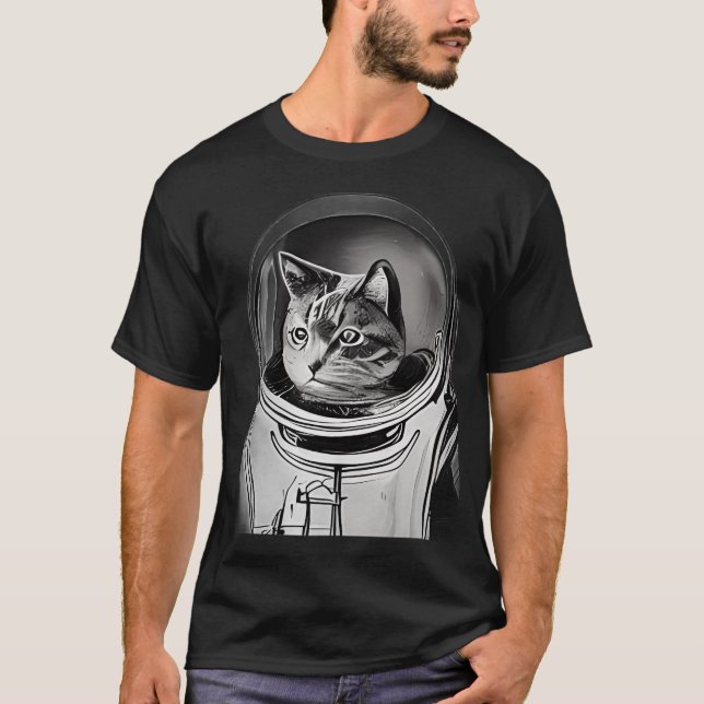 Astronaut Cat T Shirt (Framsida)