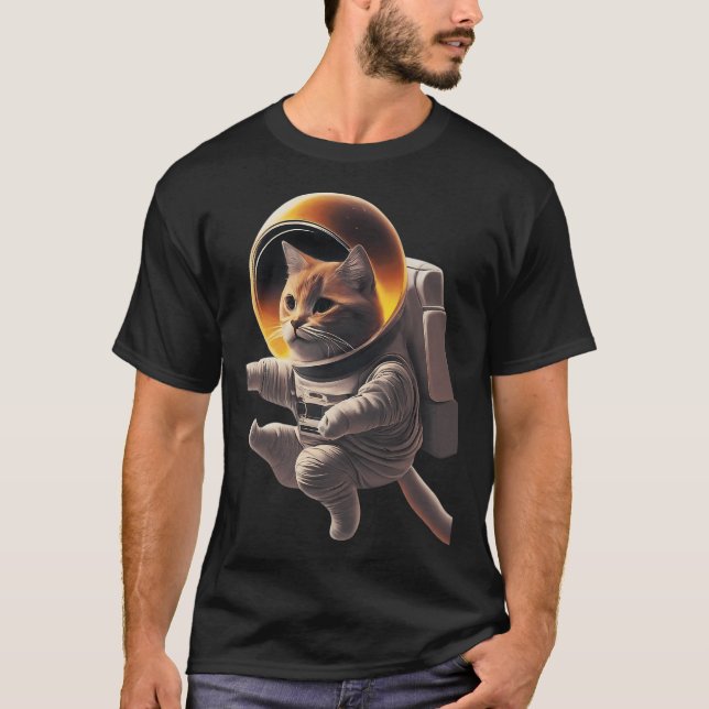 Astronaut Cat T Shirt (Framsida)