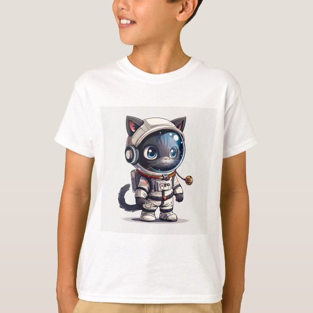 Astronaut Cat T Shirt (Framsida)