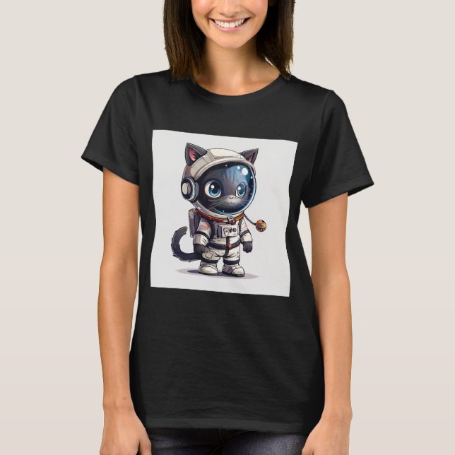 Astronaut Cat T Shirt (Framsida)