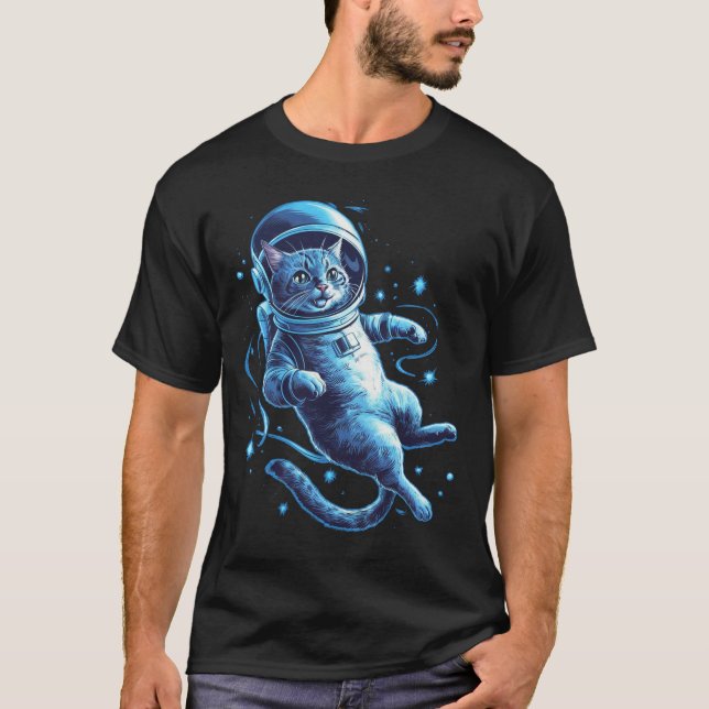 Astronaut Cat T Shirt (Framsida)
