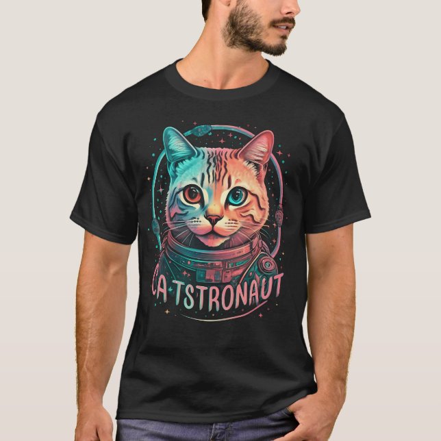 Astronaut Cat T Shirt (Framsida)