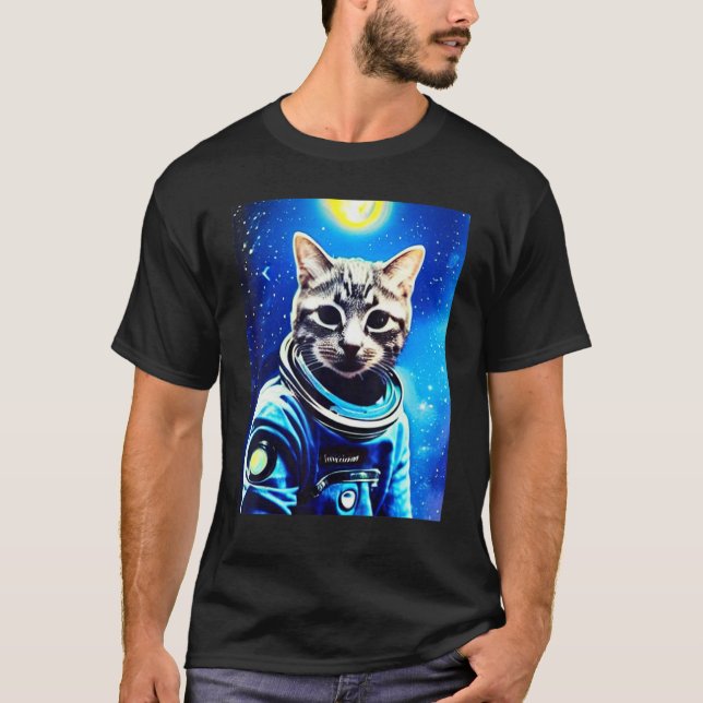 Astronaut cat Tee space cat Tee for men, women, ki (Framsida)