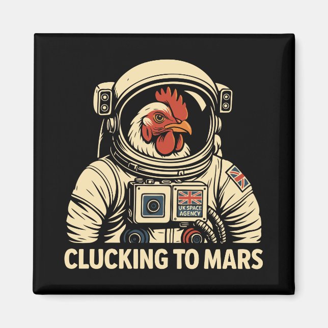 Astronaut Chicken Space Voyage Magnet (Framsidan)