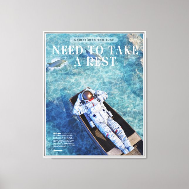 Astronaut Chill in Design Art Canvastryck (Framsida)