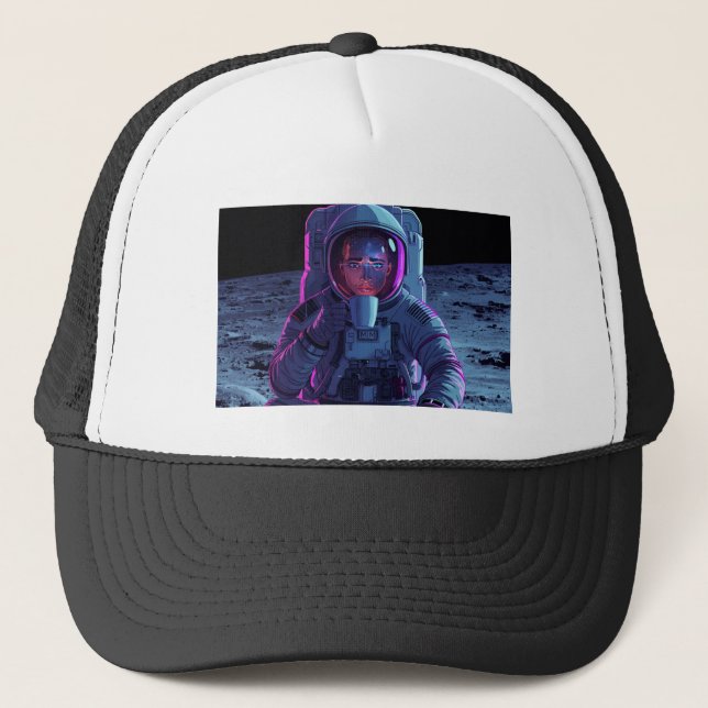 “Astronaut Chill Vibes - Vaporwave Cap” Keps (Framsida)