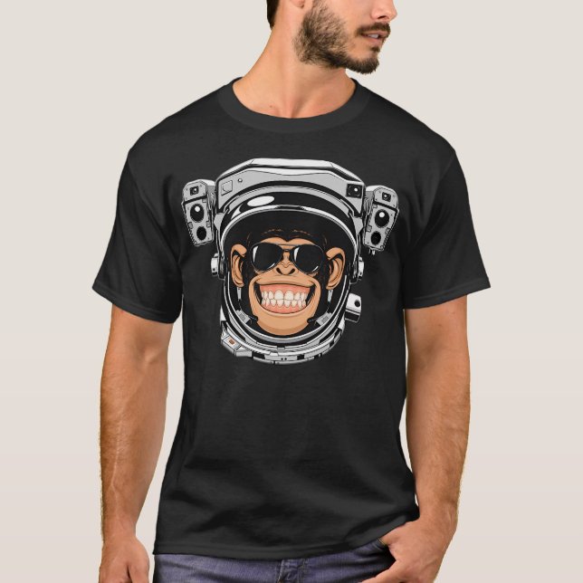 Astronaut Chimp T Shirt (Framsida)
