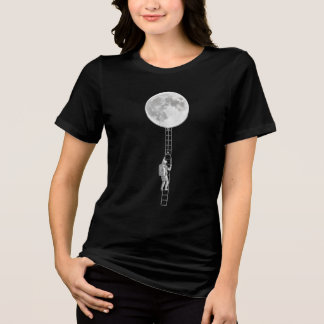 Astronaut Climbing the Moon – Surreal Space Art T Shirt