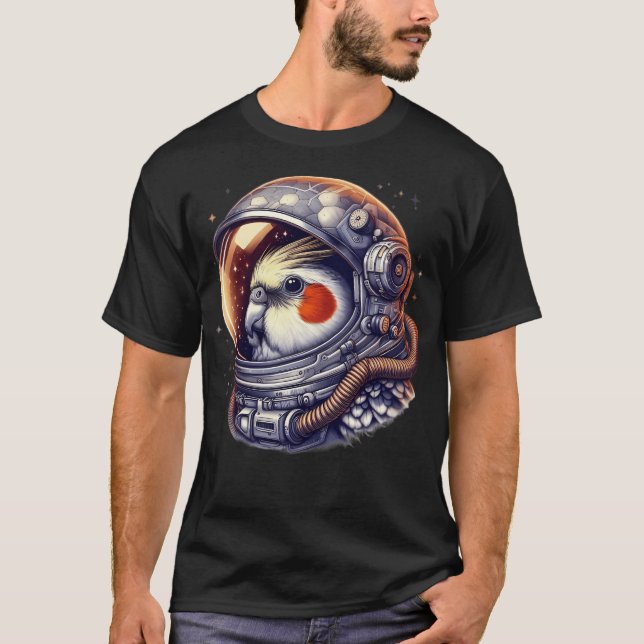 Astronaut Cockatiel T Shirt (Framsida)