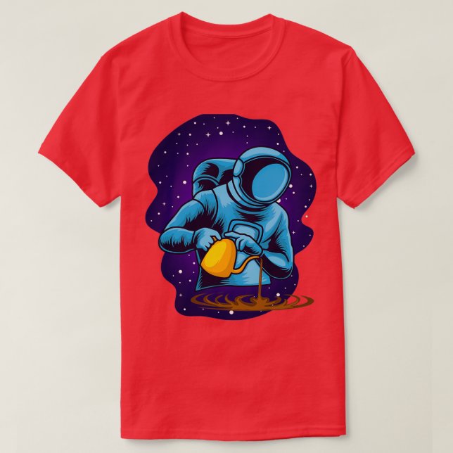 Astronaut Coffee Barista 1 T Shirt (Design framsida)