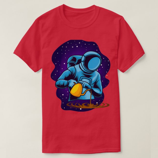Astronaut Coffee Barista T Shirt (Design framsida)