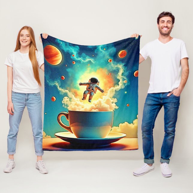 Astronaut Coffee Dream Fleecefilt (På plats)