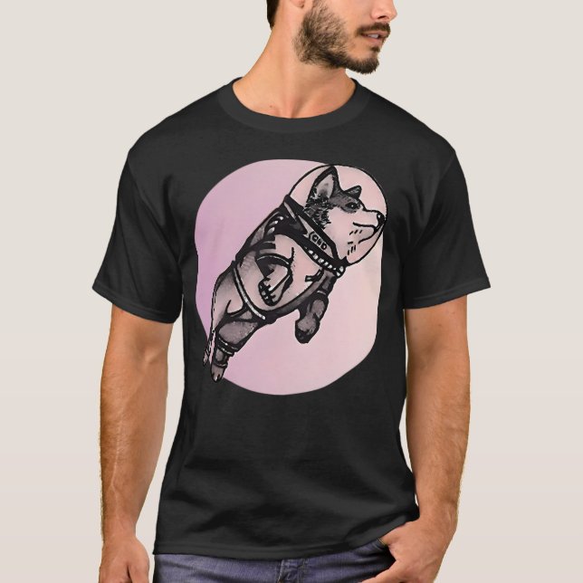 Astronaut Corgi Illustration T Shirt (Framsida)