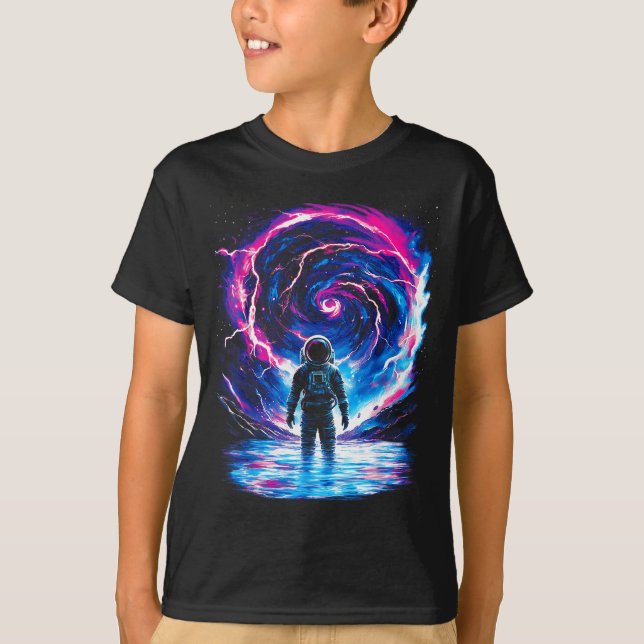 Astronaut Cosmic Outer Space Galaxy Science  T Shirt (Framsida)