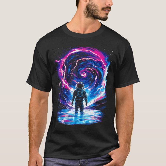 Astronaut Cosmic Outer Space Galaxy Science  T Shirt (Framsida)