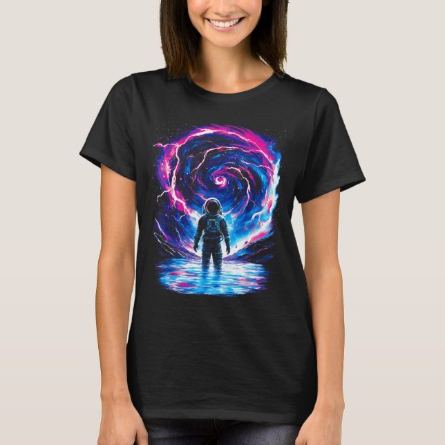 Astronaut Cosmic Outer Space Galaxy Science  T Shirt (Framsida)