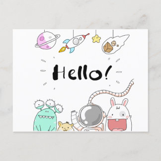 Astronaut Cosmonaut rocket/raket Postcard Vykort