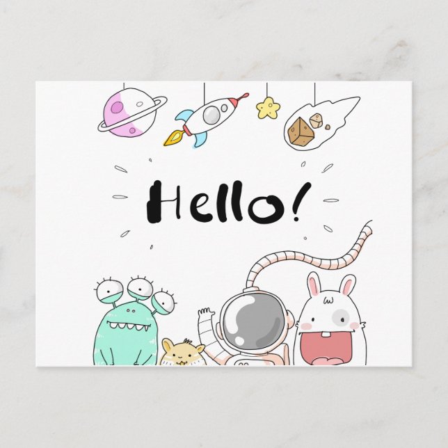 Astronaut Cosmonaut rocket/raket Postcard Vykort (Framsida)