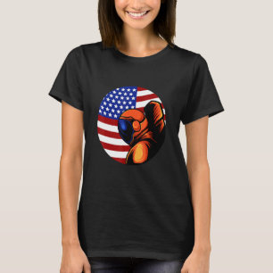 Astronaut Cosmonaut USA US American Flagga Space R T Shirt