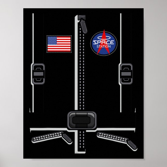Astronaut Costume för barn Manar Women Space Kosty Poster (Framsidan)