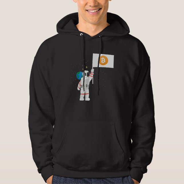 Astronaut Crypto Cryptocurrencies Crypto Trader Hoodie (Framsida)