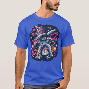Astronaut Dabbing Dance Space Rocket med Stars Pl T Shirt