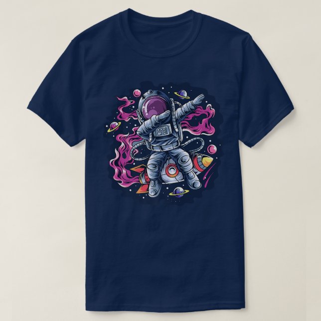 Astronaut Dabbing Dance Space Rocket with Stars Pl T Shirt (Design framsida)