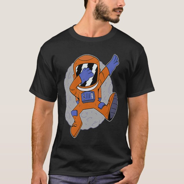 astronaut-dabbtecken i rymdrymden t shirt (Framsida)
