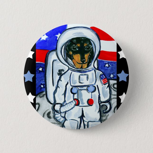 Astronaut dackel knapp (Framsida)