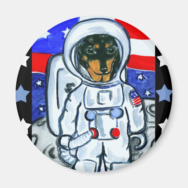 Astronaut dackel magnet (Framsidan)