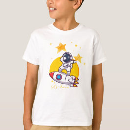 astronaut-dans på en raketer t shirt
