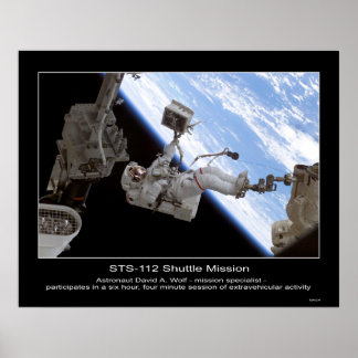 Astronaut David A. Varg STS-112 Space Walk Poster