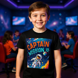 Astronaut Deep Space Planets Birthday Boy Captain T Shirt