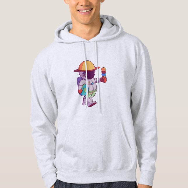 Astronaut, den vackra planeten Rymden Hoodie (Framsida)