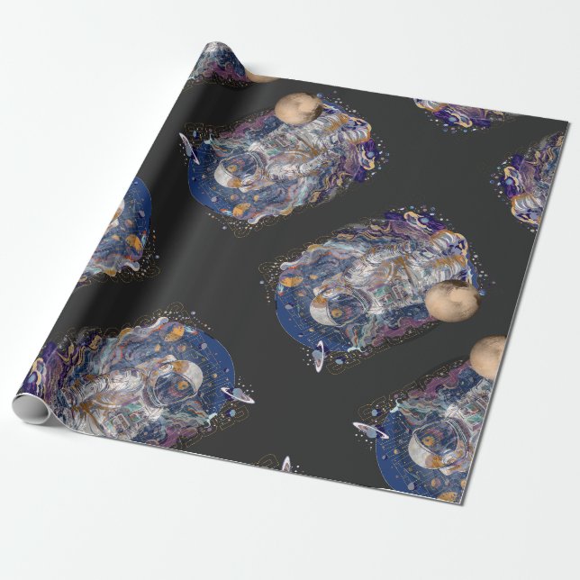 Astronaut-design Presentpapper (Utrullad)
