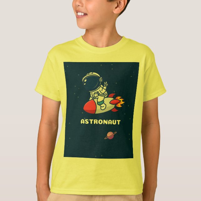 Astronaut design T-shirt för pojkar  (Framsida)