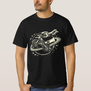 Astronaut Dirtbike Förare Saturnus T Shirt