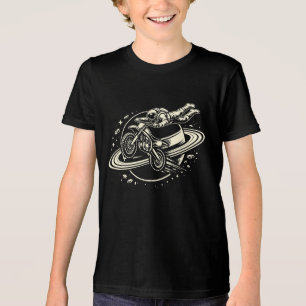 Astronaut Dirtbike Förare Saturnus T Shirt