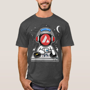 Astronaut DJ Avalanche AVAX Coin to Måne Crypt T Shirt