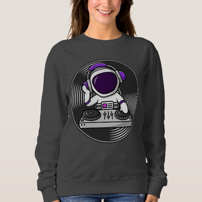 Astronaut DJ Cute Space Music-design T Shirt (Framsida)