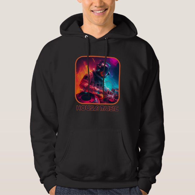 Astronaut DJ EDM for Rave Festival House Merch Dan Hoodie (Framsida)